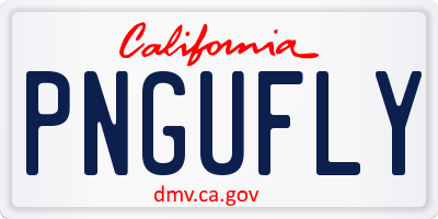 CA license plate PNGUFLY