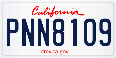 CA license plate PNN8109