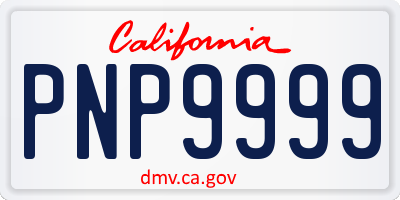 CA license plate PNP9999