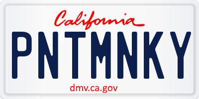 CA license plate PNTMNKY