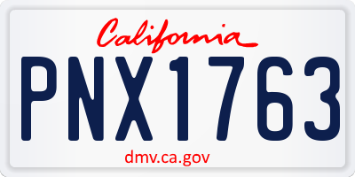 CA license plate PNX1763