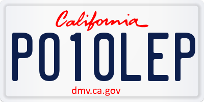 CA license plate PO10LEP