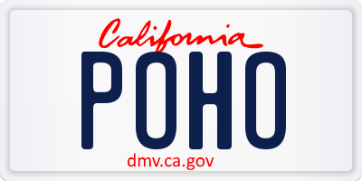 CA license plate POHO