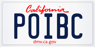 CA license plate POIBC