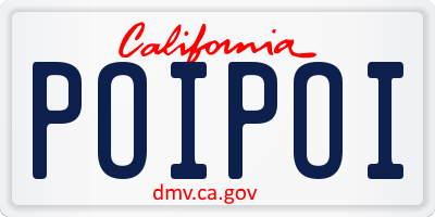 CA license plate POIPOI