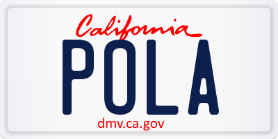 CA license plate POLA