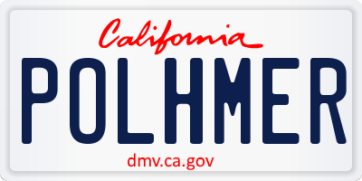 CA license plate POLHMER