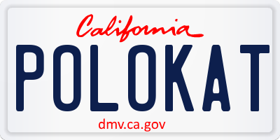 CA license plate POLOKAT