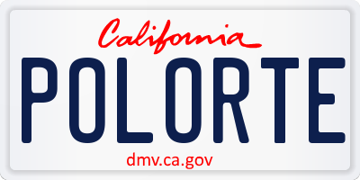 CA license plate POLORTE