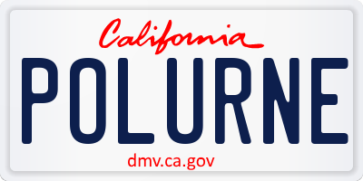 CA license plate POLURNE
