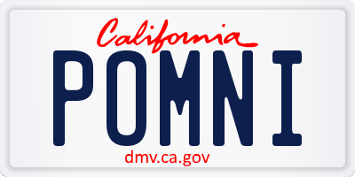 CA license plate POMNI