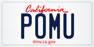 CA license plate POMU