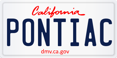 CA license plate PONTIAC