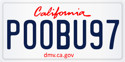 CA license plate POOBU97