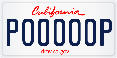 CA license plate POOOOOP