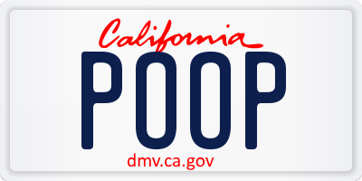 CA license plate POOP
