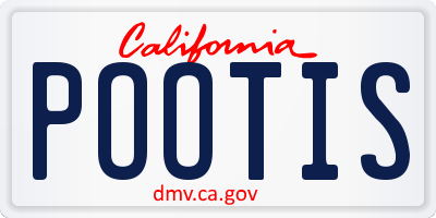 CA license plate POOTIS