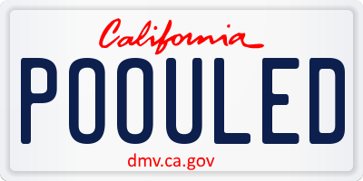 CA license plate POOULED