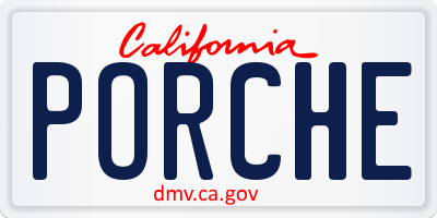 CA license plate PORCHE