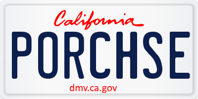 CA license plate PORCHSE