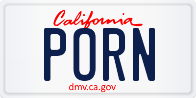 CA license plate PORN