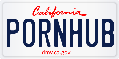 CA license plate PORNHUB