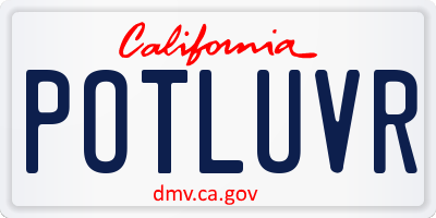 CA license plate POTLUVR