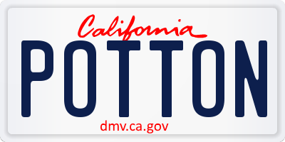 CA license plate POTTON