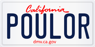 CA license plate POULOR