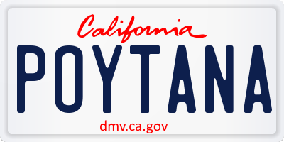CA license plate POYTANA