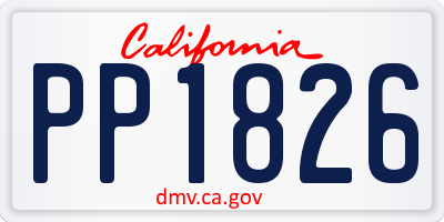 CA license plate PP1826