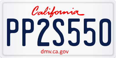 CA license plate PP2S550