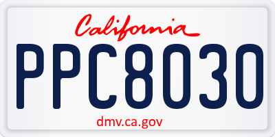 CA license plate PPC8030