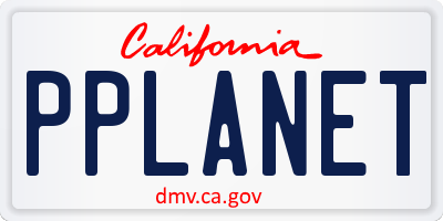 CA license plate PPLANET