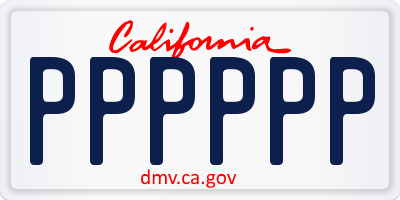 CA license plate PPPPPP