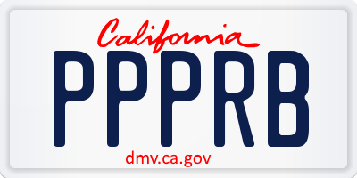 CA license plate PPPRB