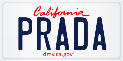 CA license plate PRADA