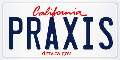 CA license plate PRAXIS