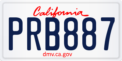 CA license plate PRB887