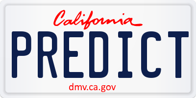 CA license plate PREDICT