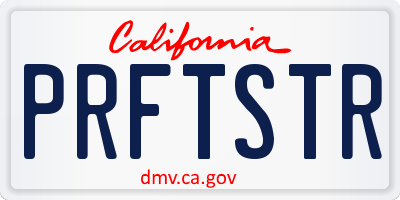 CA license plate PRFTSTR