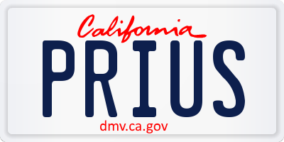 CA license plate PRIUS