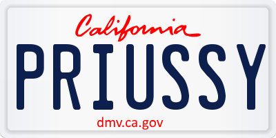 CA license plate PRIUSSY