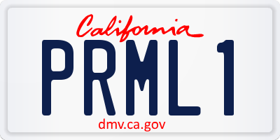 CA license plate PRML1