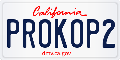 CA license plate PROKOP2