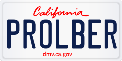 CA license plate PROLBER