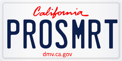 CA license plate PROSMRT