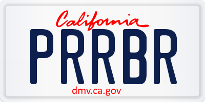 CA license plate PRRBR