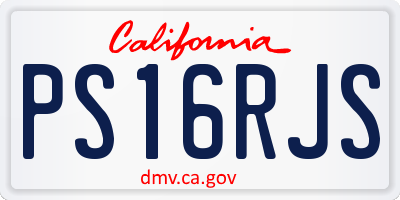 CA license plate PS16RJS