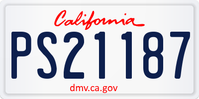 CA license plate PS21187